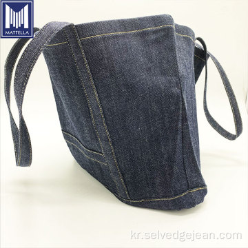 INDIGO SELVEDGE DENIM FABRIC 패치 호크 여성 핸드백